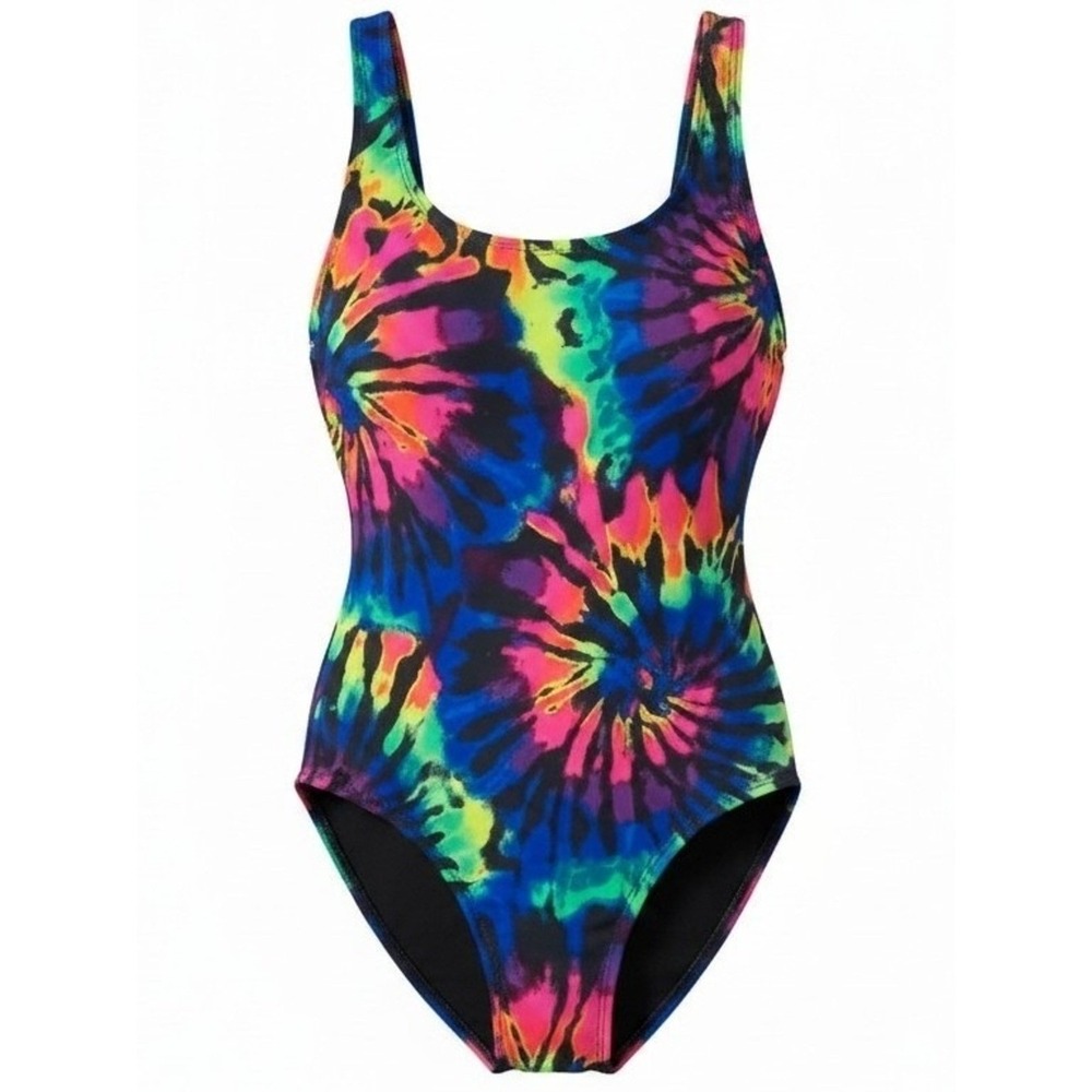 Size S petite PINK Victoria's Secret Swimsuit Neon Tie Dye One Piece